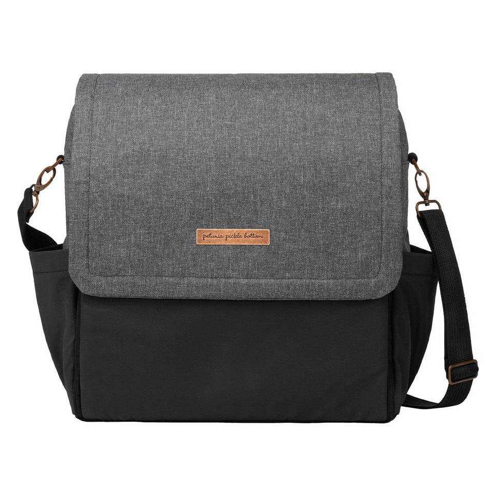 Petunia Pickle Bottom Boxy Backpack Diaper Bag Gray Black Convertible